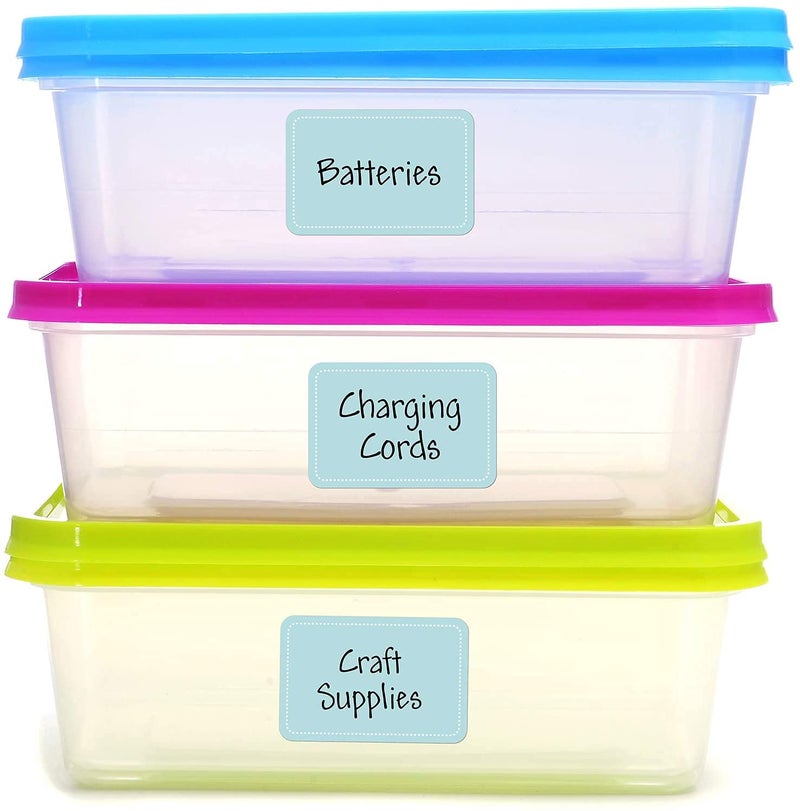SBlabels Sky Blue Write On Pantry Labels / 100 Reusable Storage Labels / 2" x 3" Organization Labels/Water Resistant Food and Spice Jar Labels/Made in The USA - Image 4